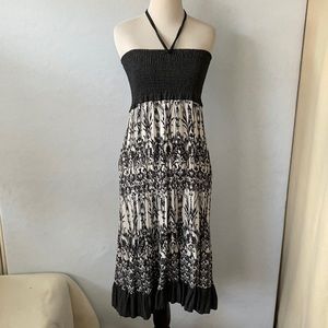 Daniel Elastic Top Sleeveless Tie Neck Sun Dress